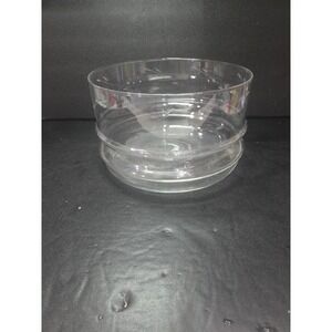 Princess House Crystal Casuals Salad Bowl, Etched Crystal Bowl, Vtg Serving Bowl